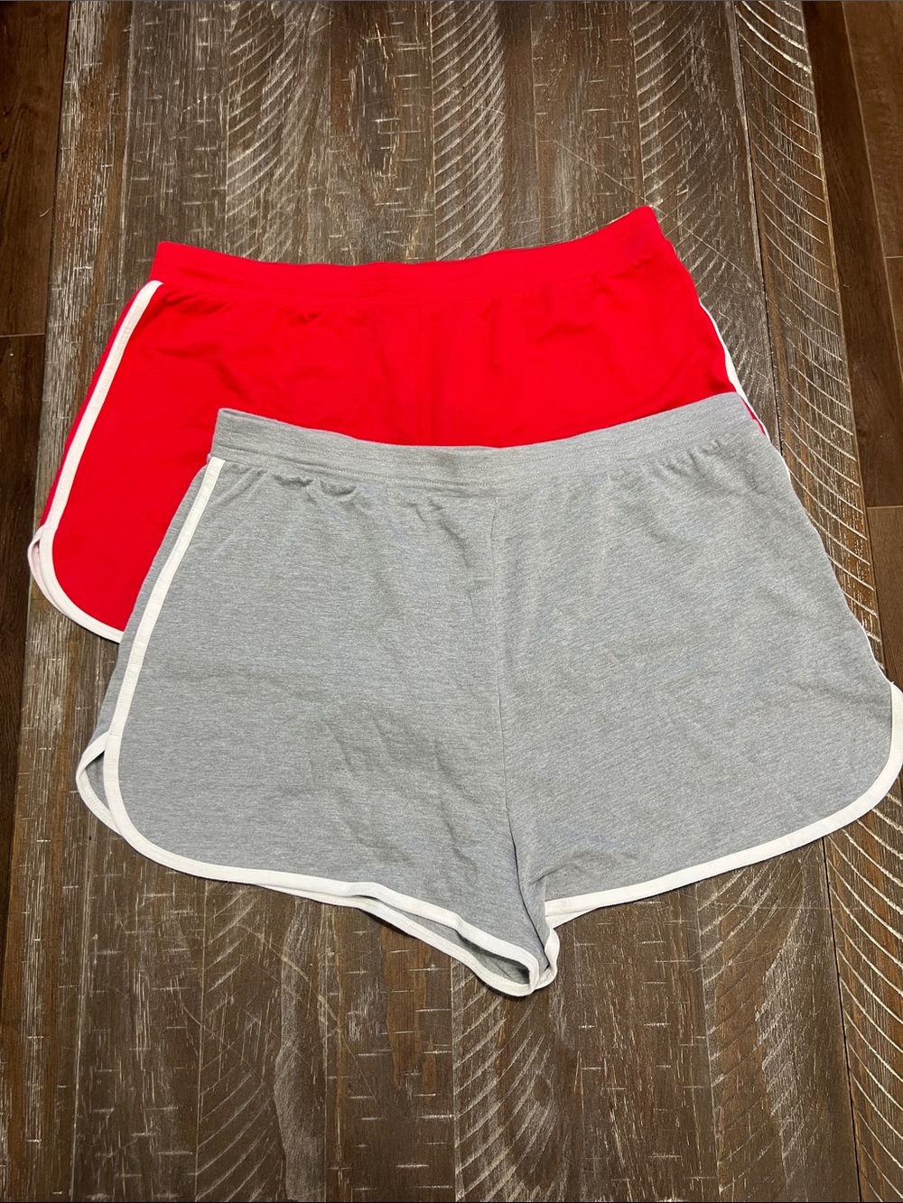 No Boundaries Red & Gray Athletic Shorts Duo
